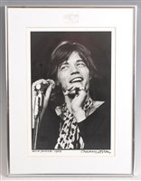 Lot 548 - Mick Jagger, 1969 framed photograph, signed by...