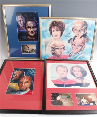 Lot 546 - Four framed and signed Star Trek pictures,...