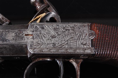 Lot 228 - A cased pair of 19th century travelling pistols