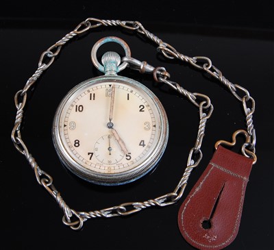 Lot 274 - A military issue nickel cased open face pocket watch