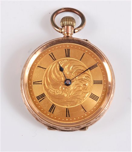 Lot 2552 - A lady's 9k fob watch, the round dial with...