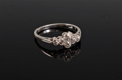 Lot 2523 - An early 20th century diamond ring, the six...