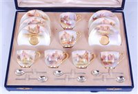 Lot 1027 - *A cased set of six Royal Worcester coffee...