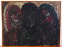 Lot 318 - Royden Godfrey - Bereaved, oil on canvas,...