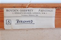 Lot 318 - Royden Godfrey - Bereaved, oil on canvas,...