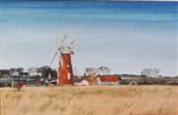 Lot 324 - Michel des Rochers - Windmill and buildings...