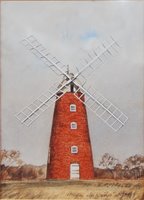 Lot 325 - Michel des Rochers - Windmill, watercolour,...