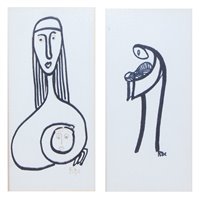 Lot 332 - *R. D. C., Mother and Child, marker pen,...