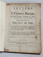 Lot 1016 - Bacon, F. Letters of Sir Francis Bacon…....