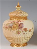 Lot 1050 - *A large Royal Worcester porcelain blush ivory...