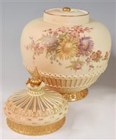 Lot 1050 - *A large Royal Worcester porcelain blush ivory...