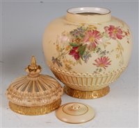 Lot 1051 - *A large Royal Worcester porcelain blush ivory...