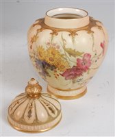 Lot 1052 - *A large Royal Worcester porcelain blush ivory...
