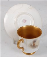 Lot 1034 - *A Royal Worcester porcelain coffee can and...