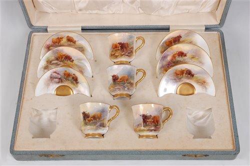 Lot 1029 - *A set of four Royal Worcester porcelain...