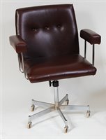 Lot 398 - *A 1960s flat-sided chrome and tan leather...