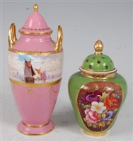 Lot 1071 - *A Minton porcelain twin handled vase and...