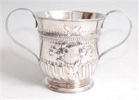 Lot 1117 - A George III silver twin handled loving cup,...