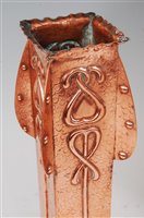 Lot 219 - An Art Nouveau copper specimen vase, of square...