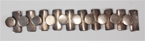 Lot 154 - A 1930s Mexican silver bracelet, comprised of...