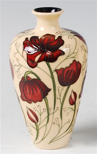 Lot 9 - A Moorcroft pottery vase in the Chocolate...