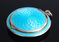 Lot 1116 - A small sterling silver and light blue...