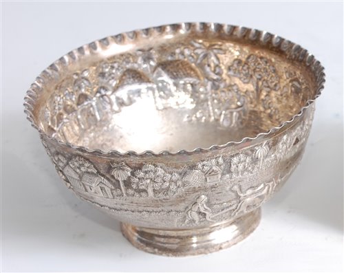 Lot 1314 - A circa 1900 Chinese white metal bowl, having...