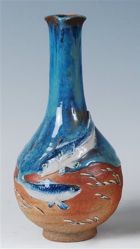Lot 74 - A Japanese studio pottery bottle vase,...