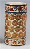 Lot 69 - Zsolnay Pecs - a cylindrical pottery vase,...