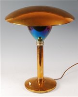 Lot 223 - An American Art Deco brass table lamp, having...
