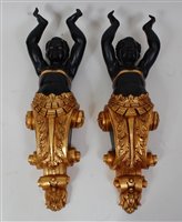 Lot 1594 - A pair of contemporary Blackamore carved...