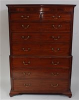 Lot 1578 - *A George III mahogany chest-on-chest, the...