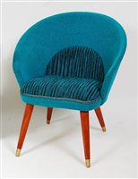 Lot 417 - A 1950s Danish tub lounge chair, having...