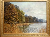 Lot 1016 - Anthony Dugdale - Autumn evening at Fritton...