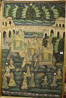 Lot 1022 - Indian school - Pair; Ceremonial scenes, batik...
