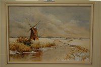 Lot 1036 - Jenny Haylett - A Norfolk landscape in winter,...