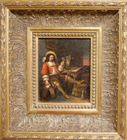Lot 1045 - Continental school - Lone Cavalier taking a...
