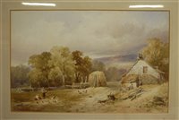 Lot 1057 - C.H. Arthur - Feeding the chicks, watercolour,...