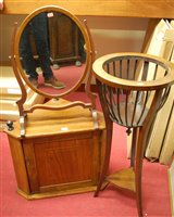 Lot 1074 - A mahogany framed skeleton toilet mirror; an...