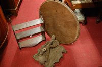 Lot 1078 - A 19th century fruitwood hanging wall shelf; a...