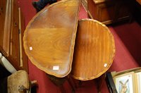 Lot 1083 - A walnut demi-lune hall table; together with...