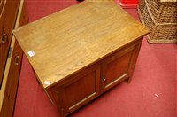 Lot 1084 - A small oak double door cupboard, w.57cm;...