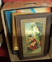 Lot 1088 - A box of assorted pictures and prints