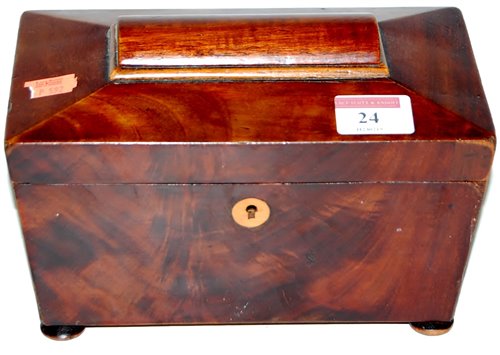 Lot 24 - An early Victorian mahogany tea caddy of...