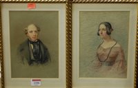 Lot 1106 - M.A. Wageman - Pair; Bust portrait studies,...