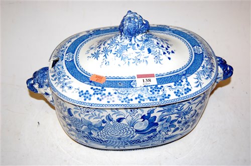 Lot 138 - A 19th century Staffordshire blue & white...
