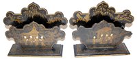 Lot 37 - A pair of early 20th century black lacquered...