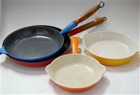 Lot 48 - A Le Creuset cast iron and enamelled frying...