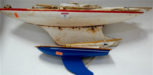 Lot 50 - A mid-20th century white painted pond yacht,...