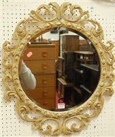Lot 1143 - A modern painted and floral decorated bevelled...